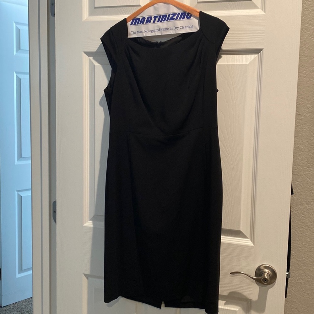 Black cap-sleeve dress
